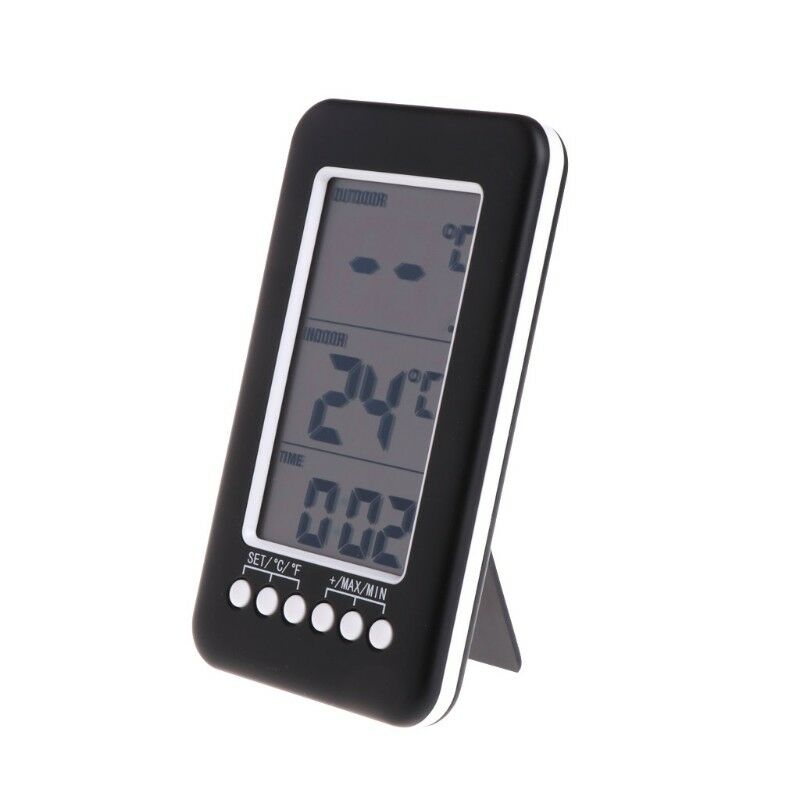 Wireless Thermometer Weather Station C / F Temperature Desk Clock + Transmitter