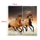 2 Panel Silky Blackout Window Curtain Darkening Thermal Bath Drape Horses