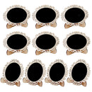 10 Chalk Chalkboard Blackboard Sign Label Wall Hanging Slate Memo Tags Oval