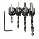 7x High Speed Steel Drill Bit Set Screw Woodworking Chamfer Utensil 3-10MM FOZ