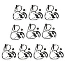 10Pieces G Shape 2 Pin PTT Earpiece Earphone Mic for Two Way Radio