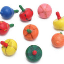 Wooden Spinning Tops Colorful Fruit Mushroom Gyroscope Kids Gift T uxTOCA