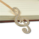 Women Charm Crystal Music Note Rhythm Long Chain Sweater Necklace Pendant Gift