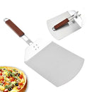 Stainless Steel Folding Pizza Peel with Wooden Handle 9.5 inch x13 inch Pizza