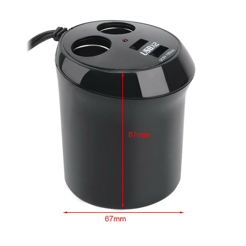 Car Cigarette Lighter 2 Way Dual USB Socket Charger Splitter Power Phone Adapter