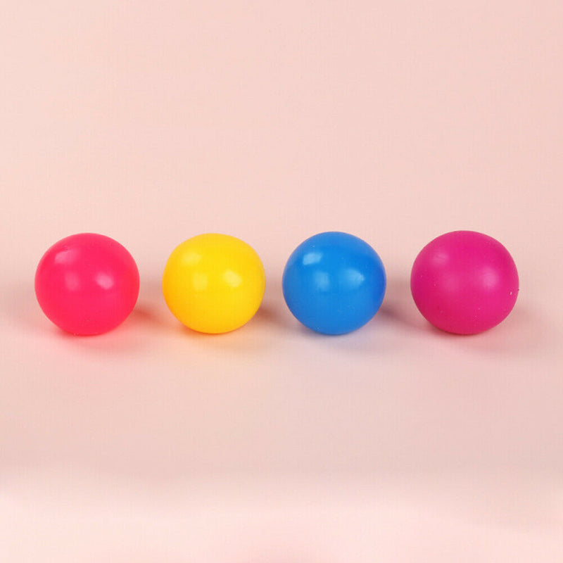 Stick Wall Ball Fluorescent Squash Target Ball Decompression Ball (Yellow)