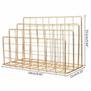 Nordic Style Iron Art Grid Storage Rack Book Holder Three Layer Desktop Mag
