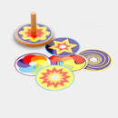 Wooden Classic Spinning Top Gyro Children Kids Developmental Gifts M JR