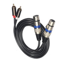 Dual RCA to XLR Female Cable, 2 XLR to 2 RCA Plug HiFi Stereo Audio Connection