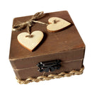Wedding Ring Bearer Box w/ Heart Decor Wood Display Jewelry Ring Holder Case