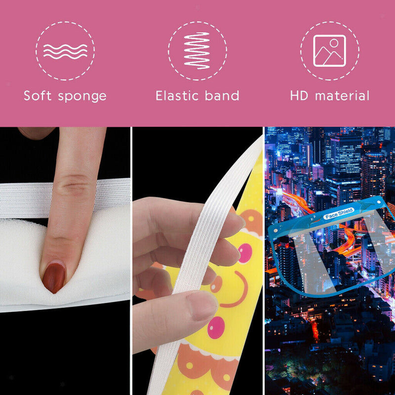 8Pcs Kid's Clear Safety Full Face Shield Cover Visor Cap Protector Windproof