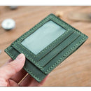Retro Leather Card Bag Coin Case Complete Kit DIY Leathercraft Project Green