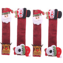 4 Pcs Set Christmas Decoration Microwave Oven Gloves Burlap Refrigerator Gl H7J9