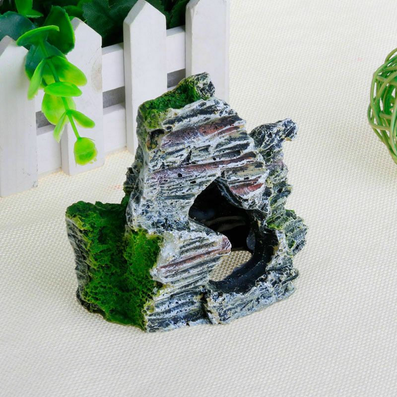Mountain View Rock Cave Tree Bridge Aquarium Fish Tank Ornament Rockery Dec