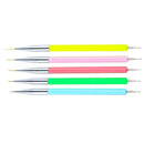 5Pcs Dual End Nail Art Mixed Color Stripe Lines Liner Drawing Painting Brus L2V6