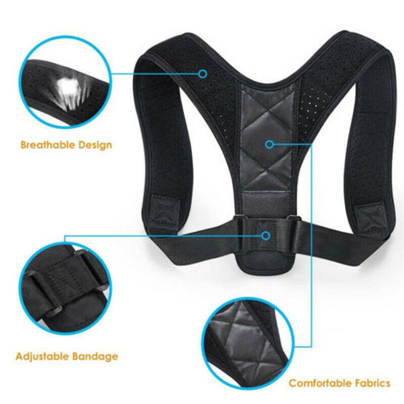 1x Posture Corrector Support Back Shoulder Brace Belt For Men Women Pra KQE