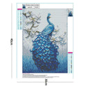 5D DIY Full Drill Diamond Painting Blue Peafowl Cross Stitch Embroidery Kit