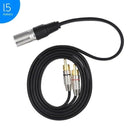 1 XLR Male to 2 RCA Male Plug Stereo Audio Cable Connector Y Splitter Wire  Y2W2