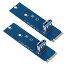 2pcs M.2/NGFF to USB3.0 PCI-E X16 Converter Adapter Mining Graphic Card