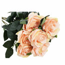 1 bouquet 10 Head Artificial Silk cloth Rose Wedding Bridal Flower Bouquet  D9J1
