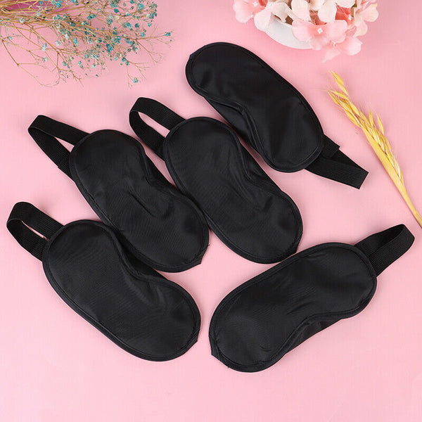 5PCS Soft Portable Eye Cover Black Fast Sleeping Eyeshade CoverS Gw