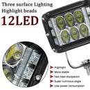 4 Inch Led Work Light Bar Side Shooter Combo White +Yellow Driving Strobe L