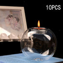 10pcs Thermal Glass Ball Tealight Candle Holder Holiday Wedding Decor 8cm