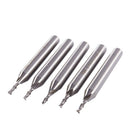 2mm x 6mm Inch HSS-AL Straight Shank 2 Flutes End Mill Cutter 5pcs F9O1