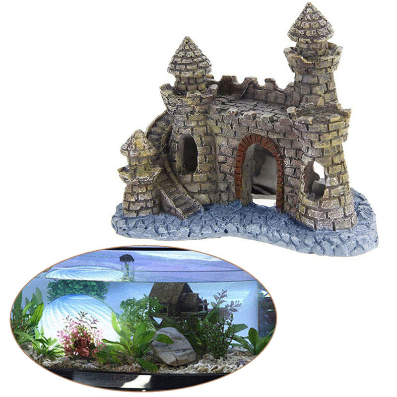 Hot Polyresin Tower Aquarium Ornament Fish Tank Decoration Accessories J!JO FT