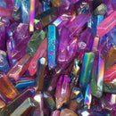 100g / A Lot Titanium Rainbow Aura Lemurian Quartz Crystal Point Healing
