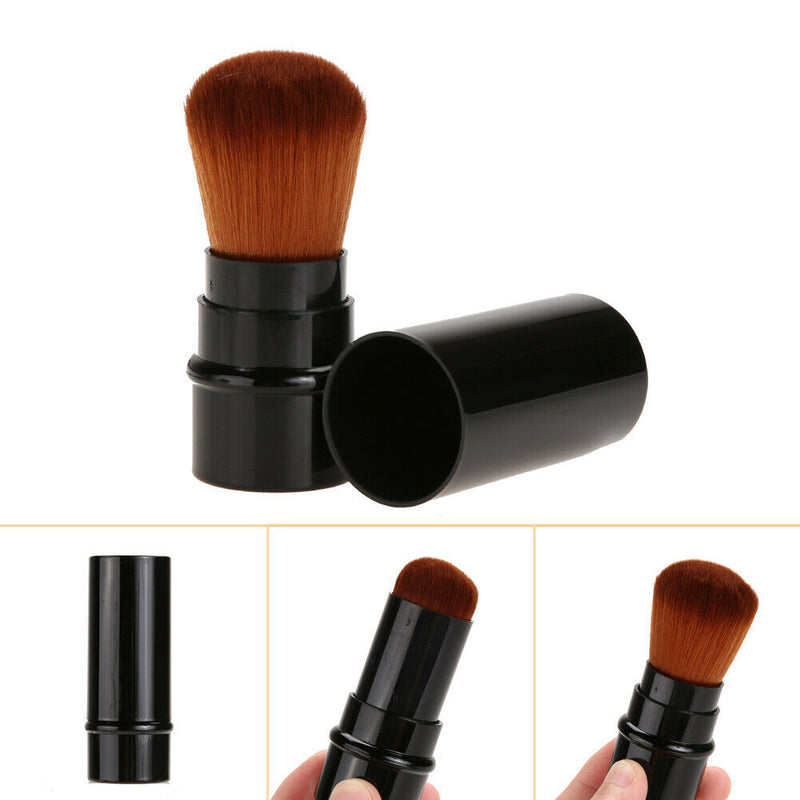 Retractable Cosmetic Brush Makeup Contour Foundation Blush Tool (Black)