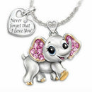 Necklace Elephant Shape Pendant Never Forget I Love You Love Jewelry Gift Deluxe