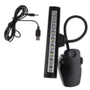 Flexible 9 LED Music Stand Lamp Clip-on Bedroom Desk Book Reading Light Black