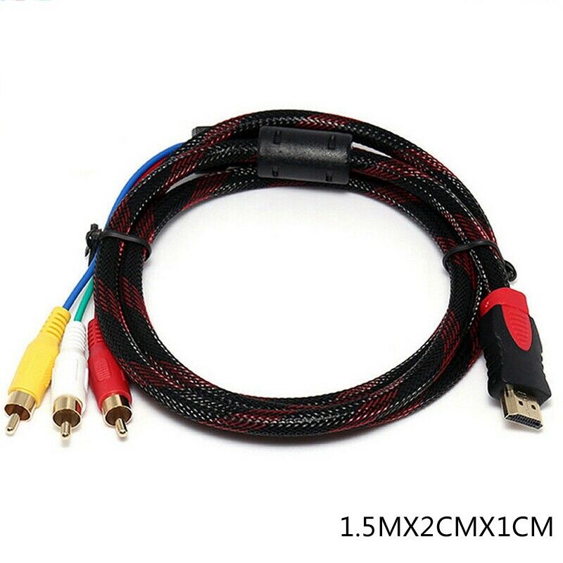 US 5Ft HDMI To 3-RCA Video Audio AV Component Converter Adapter Cable For H D5W2