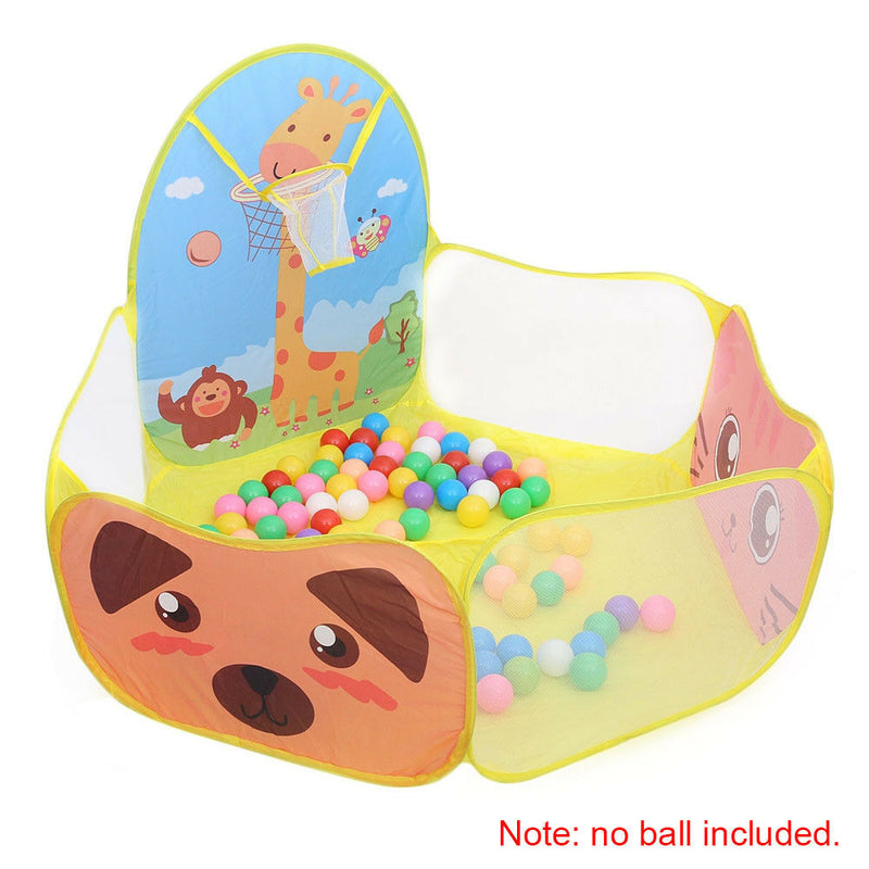 Foldable Baby Ball Pool Play Tent Kid Balls Pit Playpens Yard w/ Basketball Hoop