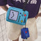 Fashion Women Mini Shoulder Bag Canvas Cartoon Robot Crossbody Bags Purse