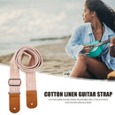 Cotton Linen Guitar Strap Adjustable Belt for Guitar Ukulele Bass (Yellow) A