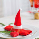 20 Pack Mini Santa Christmas Mats for Dining Table Cutlery Holder O4X5