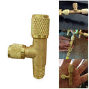 1/4" -1/4" R22 Refrigeration Charging Adapter Refrigerant Exhaust Valve A7X P4U5