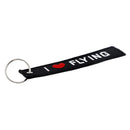 Embroidery fabric key ring car motorcycle key chain crew tag pilot bag luggag Jf