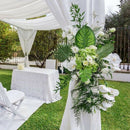 90 Artificial Palm Leaves with Stem for Tropical Party Decoration Aloha Jun I8S9