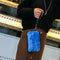 Women Evening Clutch Bag Plush Zip Handbag Female Solid Color Purse (Blue) A#S