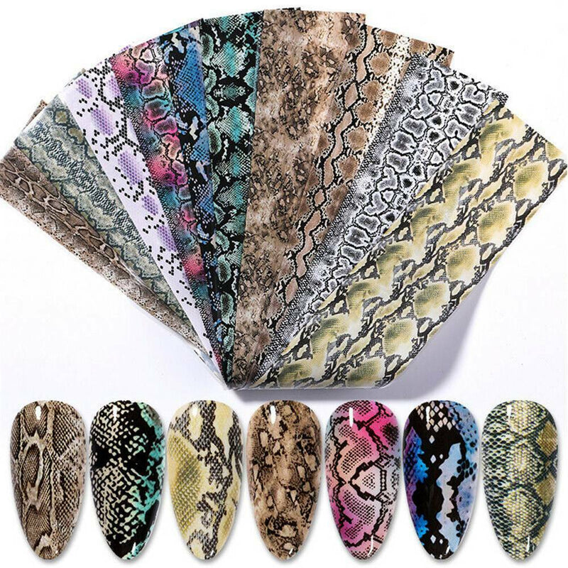 Nail Foils Colorful Serpentine Nail Art Transfer Stickers Decals DIY Manicure H7