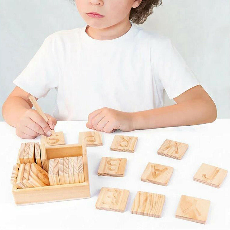 Letter Tracking Board, Wood Alphabet Tracing Board from Montessori Learning