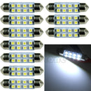 10x Super Bright 41mm 8-LED Car Interior Light Festoon Dome Map Lamp Roof Bulb