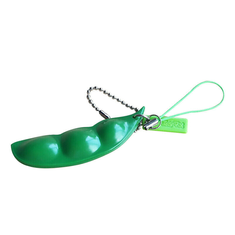 3 Pack Squeeze-a-Bean Puchi Puti Mugen Edamame Keychain Keyring Extrusion B V1M1