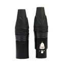 1 Pair XLR 3Pin Male Female DIY Audio Cable Connectors Solder Plug (Black) A