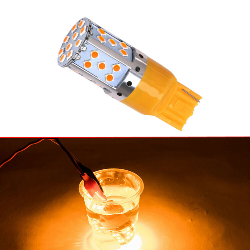 1* T20 7440 LED Car Light Bulb 3030 35SMD Error Free Turn Signal Stop Anti-Hyper
