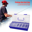 34x14x7.5cm 2 Layer Multi-purpose Fishing Rod Bait Box with Handle (Blue) A