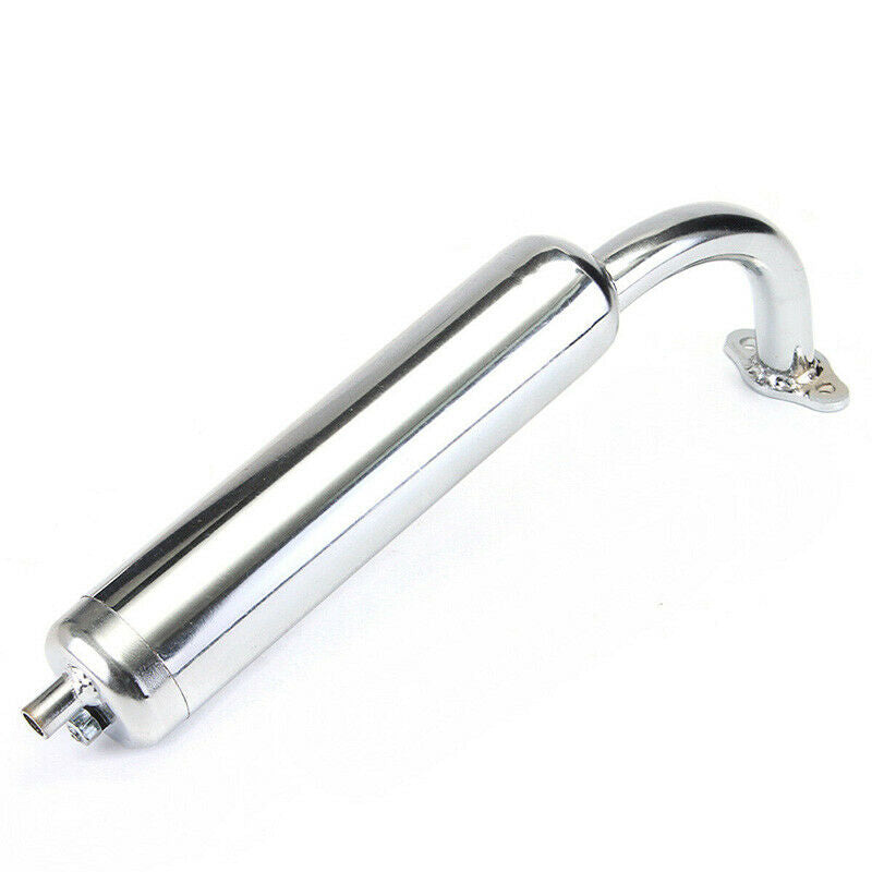 Chrome Muffler Exhaust Pipe 2-Stroke Motorized Bicycle Bike 49cc 60cc 66cc 80 BX